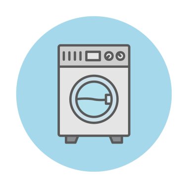 çamaşır makinesi simgesi. Basit resimleme