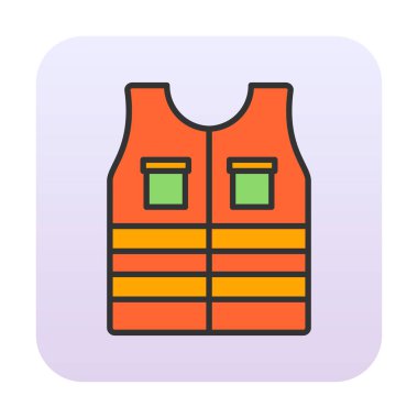 Güvenlik Ceketi Web simgesi, vektör illüstrasyonu