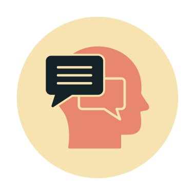 Sohbet düz simgesi, vektör illüstrasyonu