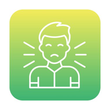 Korkmuş adam simgesi, korku konsepti, vektör illüstrasyonu