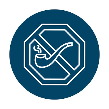 Basit Sigara İçilmez alanı simgesi, vektör illüstrasyonu