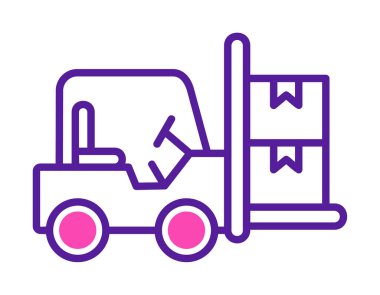 Basit Forklift simgesi, vektör illüstrasyonu