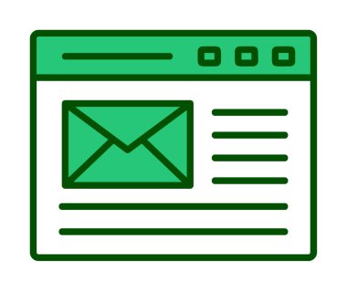 Basit düz bilgisayar e- posta iletisi vektör illüstrasyon tasarımı