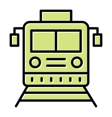 tren simgesi, vektör illüstrasyonu 