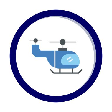 Helikopter düz simgesi, vektör çizim 