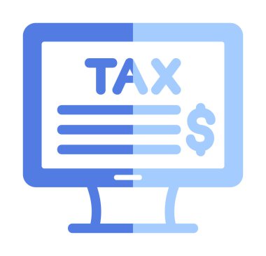 Çevrimiçi Vergi Ödenmiş simge tasarımı, vektör illüstrasyonu  