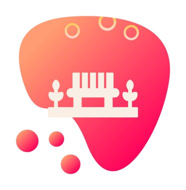 Park bankının ikonu. Düz renk tasarımı. vektör illüstrasyonu