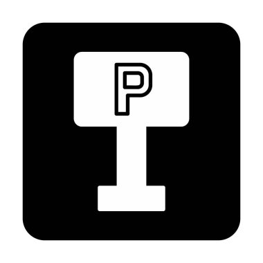 Park yeri simgesi. Web için park vektörü simgelerinin özet çizimi