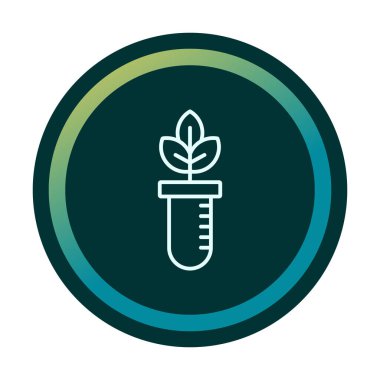 Test tüpü simgesine bitki, vektör illüstrasyonuName 