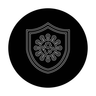 Virüs koruma simgesi vektör illüstrasyonu