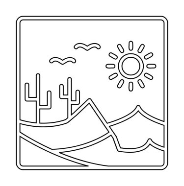 Çöl manzarası ikonu vektör illüstrasyon tasarımı