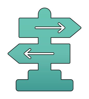 Yön düz simge, vektör illüstrasyonu