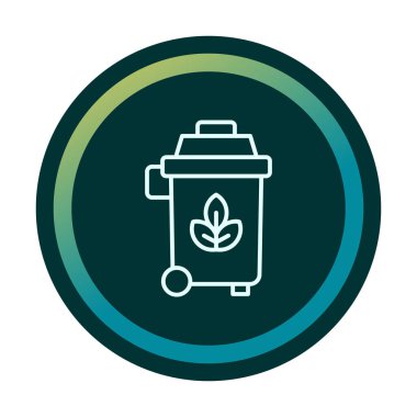 Eko çöp kutusu ikon vektör illüstrasyonu 