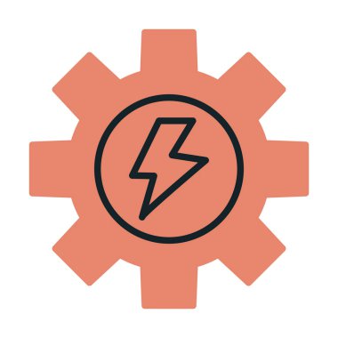 ışıklandırma cıvata simgesi iç dişli, vektör illüstrasyon basit tasarım