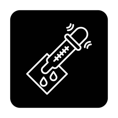 pipette ile tıbbi test simgesi, vektör illüstrasyonu basit tasarım