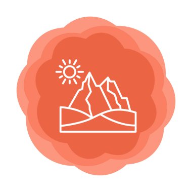 Çöl dağı manzara ikonu vektör illüstrasyon tasarımı