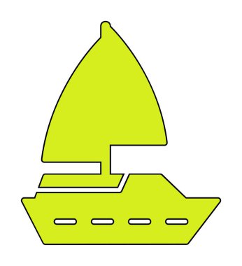 Basit tekne simgesi, vektör illüstrasyonu