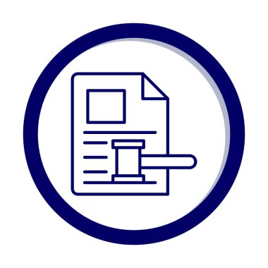 Açık artırma ya da Yargıç Tokmak simgesi düz stilde