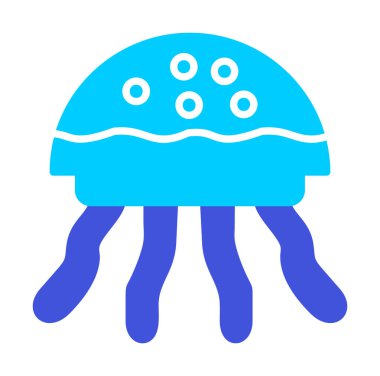 Denizanası. Web simgesi basit illüstrasyon 