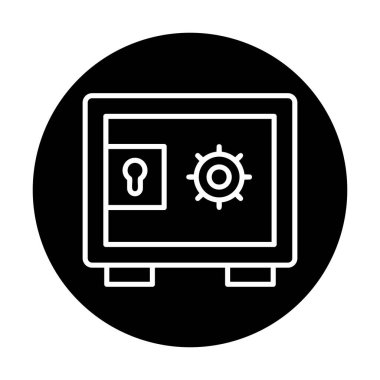 Güvenli kutu simgesi, vektör illüstrasyonu 