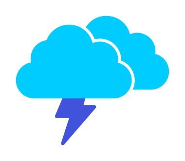 Yıldırım ikonlu fırtına bulutları. vektör illüstrasyonu                   