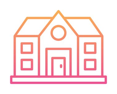 ev düz simgesi, vektör illüstrasyonu 