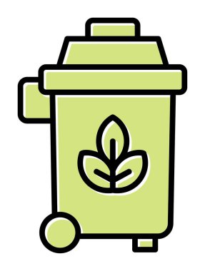 Eko çöp kutusu ikon vektör illüstrasyonu 