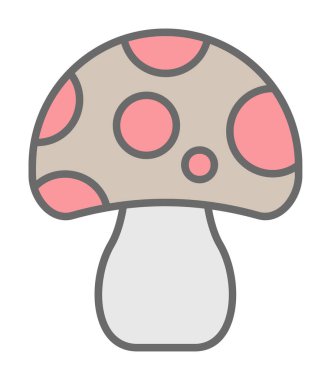 Mantar. Web simgesi basit illüstrasyon