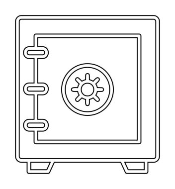 Güvenli kutu simgesi, vektör illüstrasyonu 