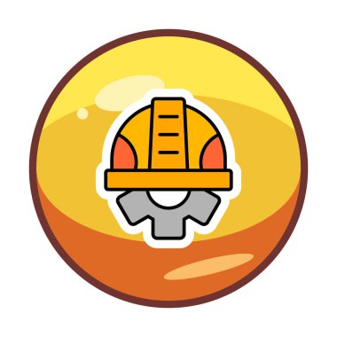 Güvenli Miğfer Düz Vektör Simgesi.                        