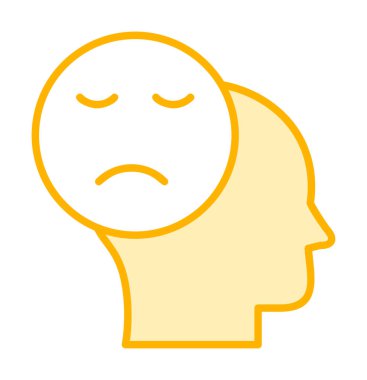 Basit yassı Üzüntü simgesi vektör illüstrasyon tasarımı