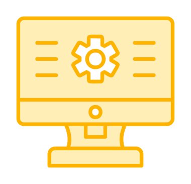 bilgisayar izleme simgesi, vektör illüstrasyonu basit tasarım