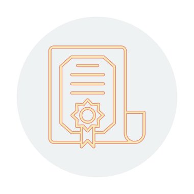 Sertifika vektör simgesi modern basit illüstrasyon                                 