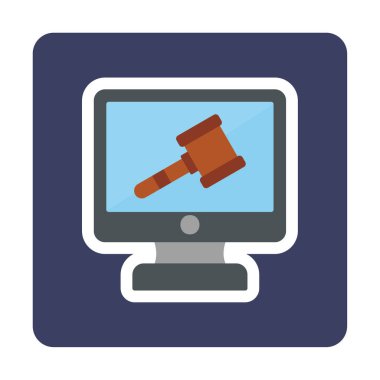 Çevrimiçi açık artırma simgesi, vektör illüstrasyonuName 