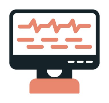 Ses çizgisi simgesi ile bilgisayar izleyicisinin vektör illüstrasyonu