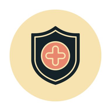 Basit Tıbbi Sigorta simgesi, vektör illüstrasyonu