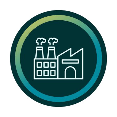 Fabrika web simgesi, vektör illüstrasyonu 