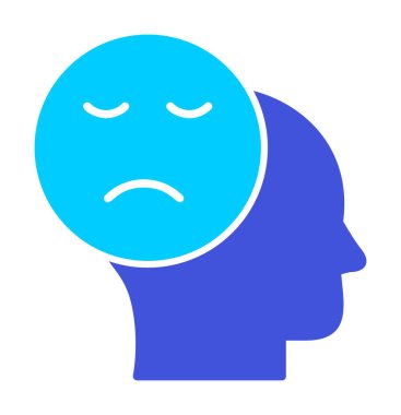 Basit yassı Üzüntü simgesi vektör illüstrasyon tasarımı