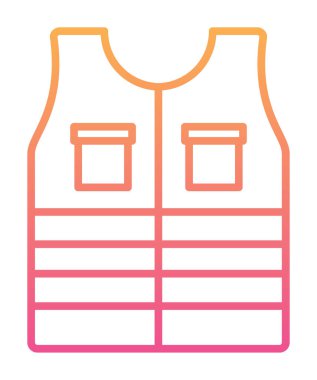 Güvenlik Ceketi Web simgesi, vektör illüstrasyonu