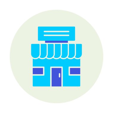 dükkan simgesi, vektör illüstrasyonu basit tasarım