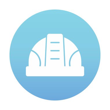 İnşaat Miğferi. İnşaat endüstrisi simgesi ana hatlarıyla doldurulmuş                    