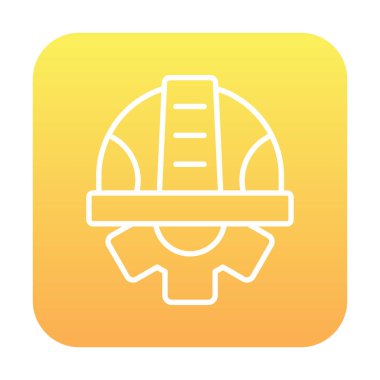 Güvenli Miğfer Düz Vektör Simgesi.                        