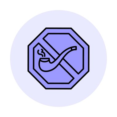 Basit Sigara İçilmez alanı simgesi, vektör illüstrasyonu