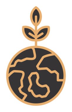 Dünya gezegeni ve vektör illüstrasyon tasarımını bırakıyor. Bastır Yeşil kavram                                          