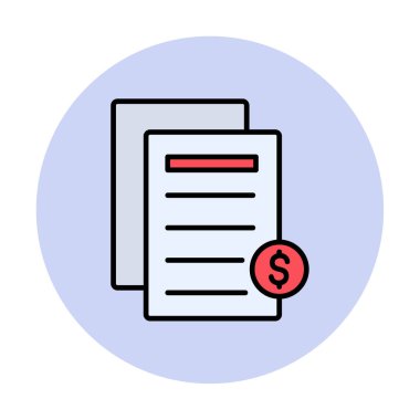 Bill düz simgesi, vektör illüstrasyonu