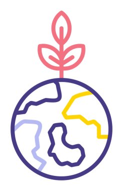 Dünya gezegeni ve vektör illüstrasyon tasarımını bırakıyor. Bastır Yeşil kavram                                          