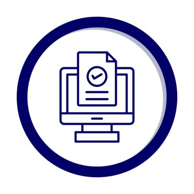 Bilgisayar ekranında web sitesi kayıt simgesi, vektör illüstrasyonu basit tasarım