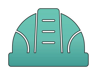 İnşaat Miğferi. İnşaat endüstrisi simgesi ana hatlarıyla doldurulmuş                    