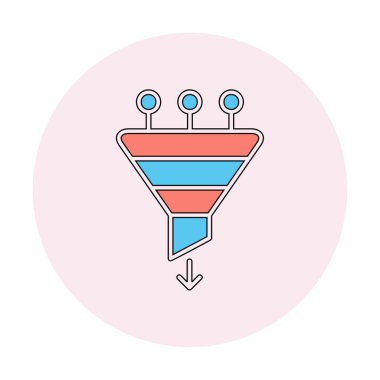 düz huni simgesi vektör çizimi 