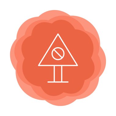 Yasaklanmış yol simgesinin vektör illüstrasyonu 